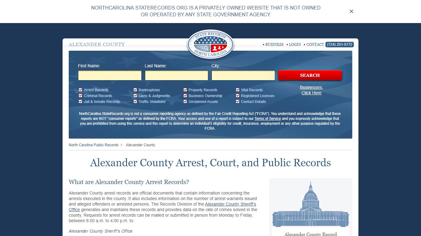 Alexander County Arrest, Court, and Public Records