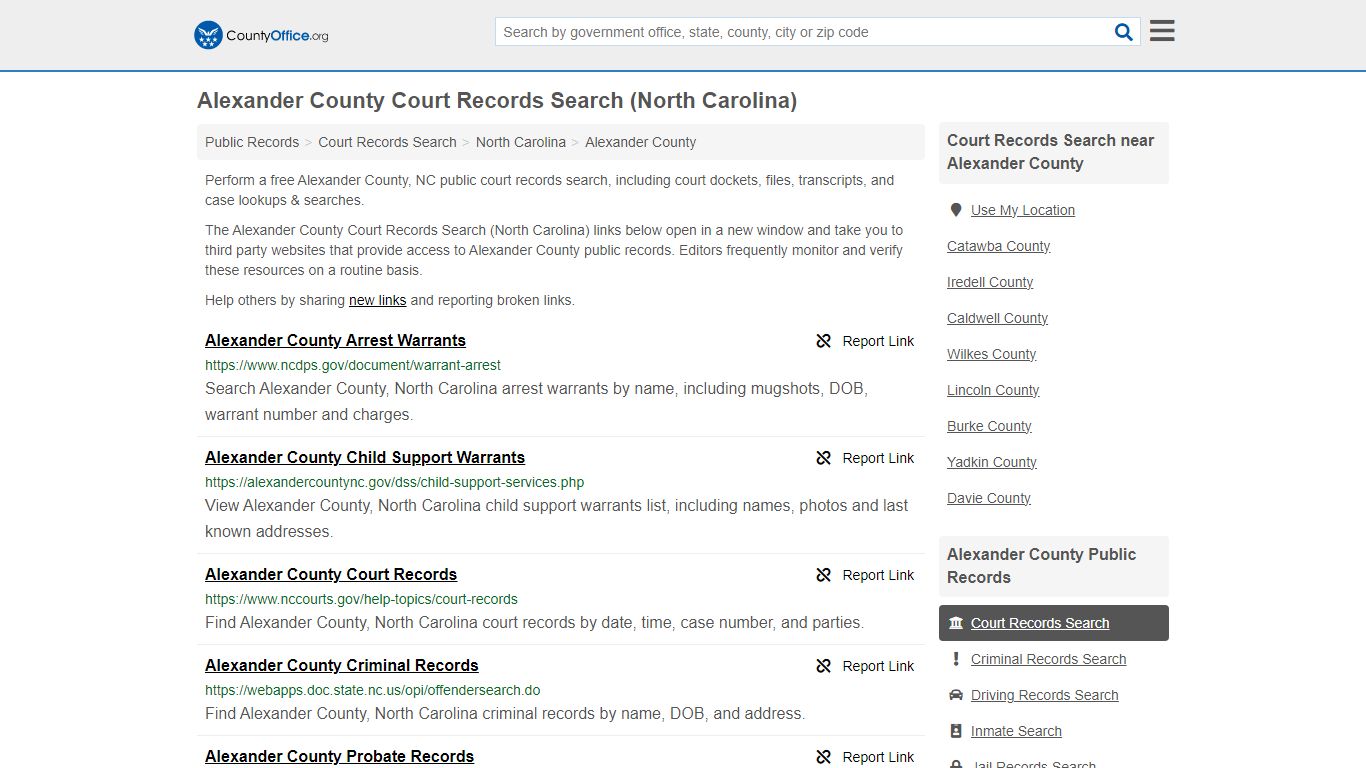 Alexander County Court Records Search (North Carolina) - County Office