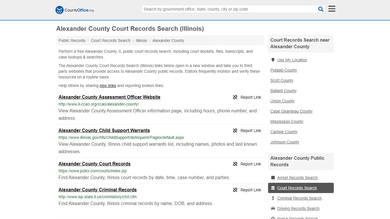 Alexander County Court Records Search (Illinois)