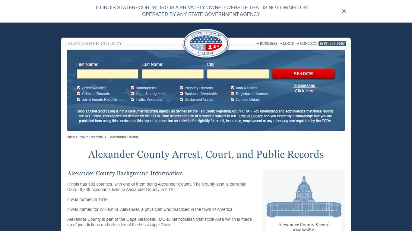 Alexander County Arrest, Court, and Public Records